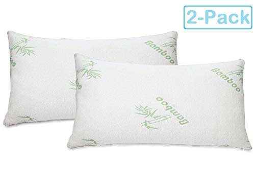 Cooling Bamboo Pillows 2 Pack, Luxury Shredded Memory Foam Pillows