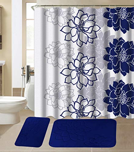 15 Piece Bathroom Sets With Matching Shower Curtain All American Decor