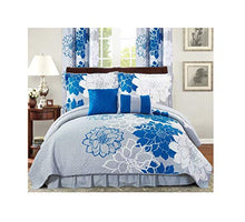 Load image into Gallery viewer, All American Collection New Flower Printed Reversible Bedspread Set with Dust Ruffle