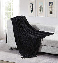 Load image into Gallery viewer, All American Collection Lightweight Cozy Fleece Plush Soft Cozy Home Decor for Bed Sofa Chair Couch All Season Throw Blanket with Fringe