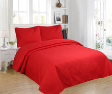 Load image into Gallery viewer, 3pc Contemporary Solid Embroidered Bedspread Set