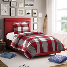 Load image into Gallery viewer, All American Collection Red-Green Plaid Printed Bedspread Set