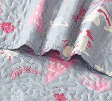 Load image into Gallery viewer, All American Collection Pink-Grey Unicorn Printed Bedspread Set