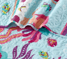 Load image into Gallery viewer, All American Collection Aqua-Purple Mermaid Bedspread Set