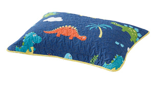 All American Collection Navy-Yellow Dinosaur Printed Bedspread Set