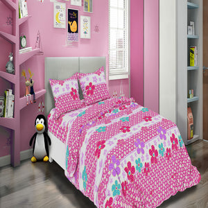 All American Collection Pink Flowers Printed Bedding Sets
