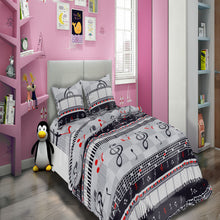 Load image into Gallery viewer, All American Collection Black Music Notes Printed Bedding Sets