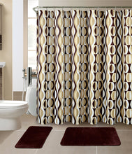 Load image into Gallery viewer, 15-Piece Bathroom Sets With Matching Shower Curtain