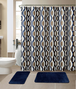 15-Piece Bathroom Sets With Matching Shower Curtain