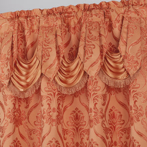 All American Collection New 4 Piece Drape Set with Attached Valance and Sheer with 2 Tie Backs Included