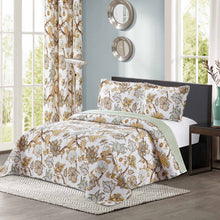 Load image into Gallery viewer, 3pc Printed Modern Yellow Floral Bedspread Coverlet
