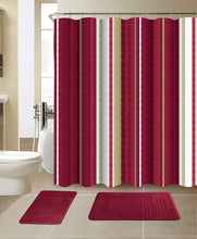 Load image into Gallery viewer, 15-Piece Bathroom Sets With Matching Shower Curtain